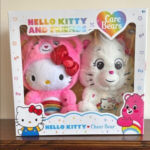Hello Kitty and Cheer Bear Plush Set - Pink and White